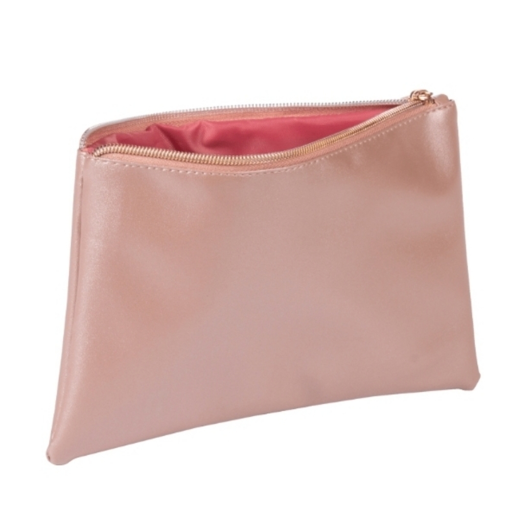 HEIDI & OAK LARGE PINK LEATHER JEWELRY ORGANIZER WITH MIRROR AND POUCH - Picture 4 of 7